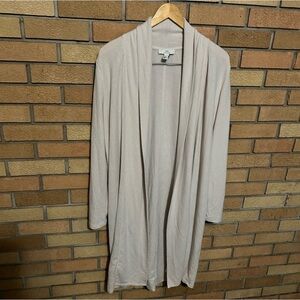 H by Halston Cardigan Sweater Open Front Long Beige Women’s Size M